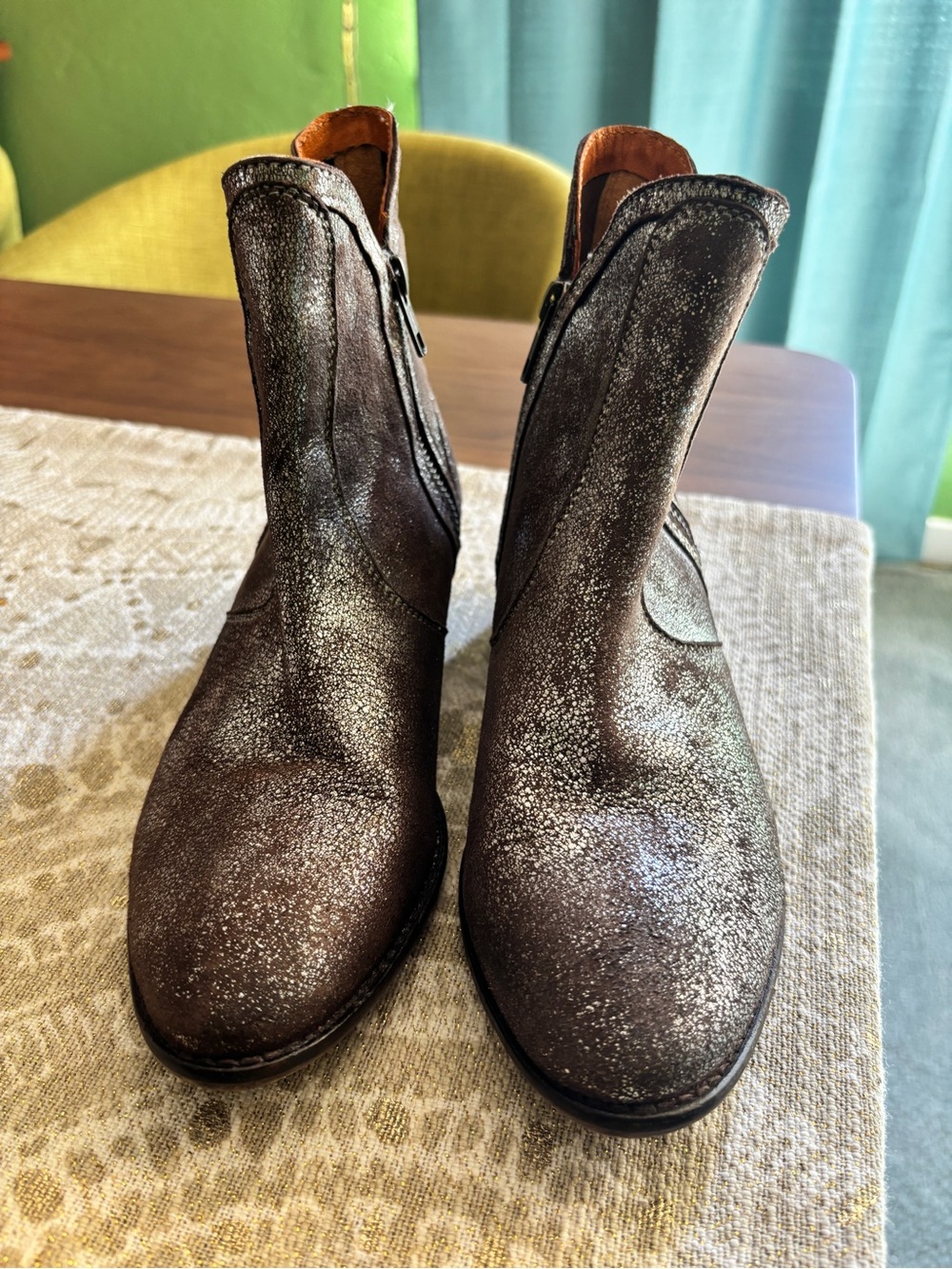 Seychelles Men's Metallic Brown Leather Ankle Boots
